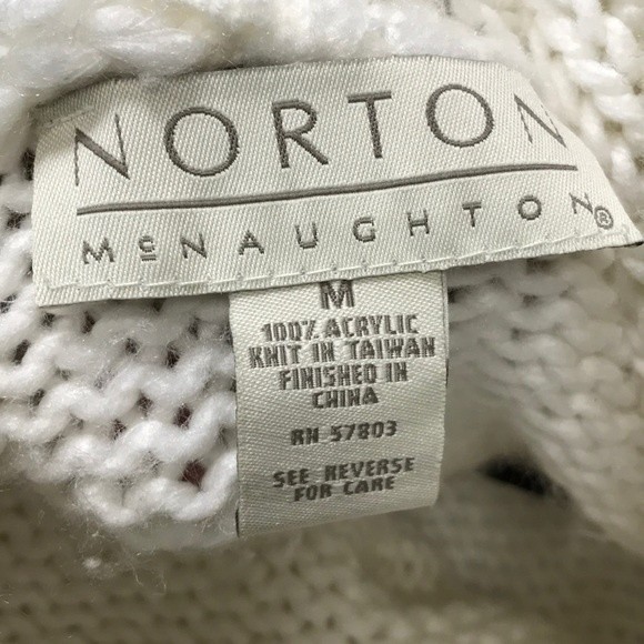 Norton McNaughton Cowl Neck Sweaters chunky Knit Cream Ivory size Medium - Picture 8 of 9